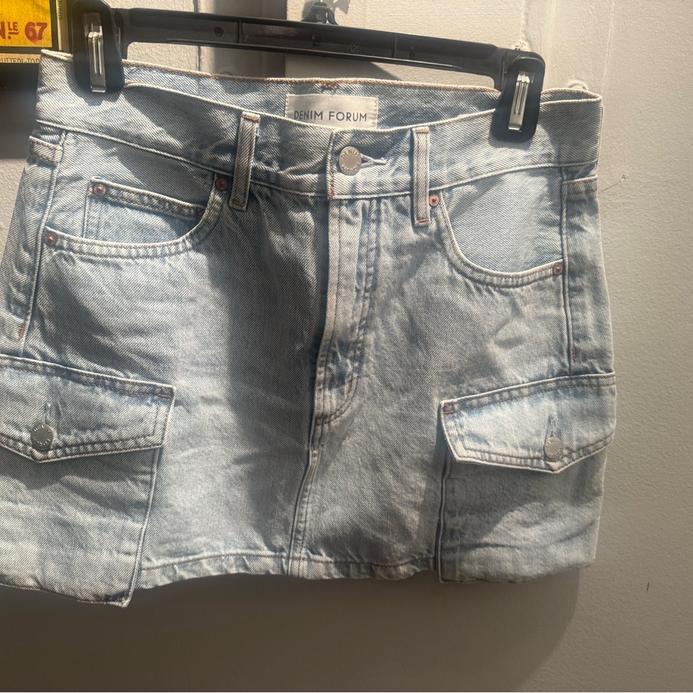 Aritzia Denim Mini Skirt in Light Blue